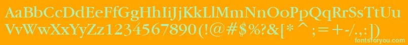 Garamdn Font – Green Fonts on Orange Background