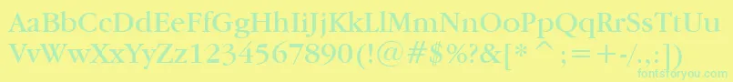 Garamdn Font – Green Fonts on Yellow Background