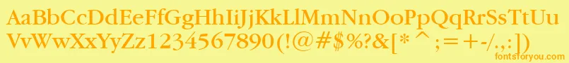 Garamdn Font – Orange Fonts on Yellow Background