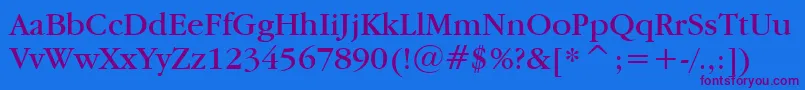 Garamdn Font – Purple Fonts on Blue Background