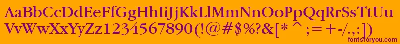 Garamdn Font – Purple Fonts on Orange Background