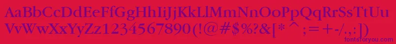 Шрифт Garamdn – фиолетовые шрифты на красном фоне