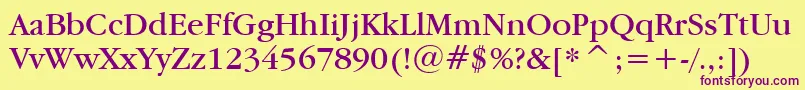 Garamdn Font – Purple Fonts on Yellow Background