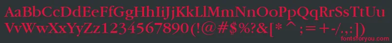 Garamdn Font – Red Fonts on Black Background