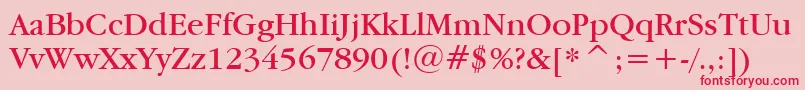 Garamdn Font – Red Fonts on Pink Background