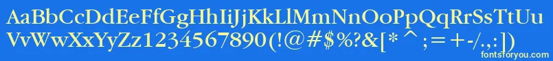 Garamdn Font – Yellow Fonts on Blue Background