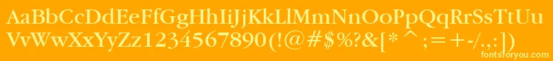 Garamdn Font – Yellow Fonts on Orange Background