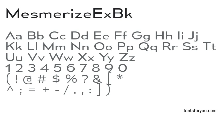 A fonte MesmerizeExBk – alfabeto, números, caracteres especiais