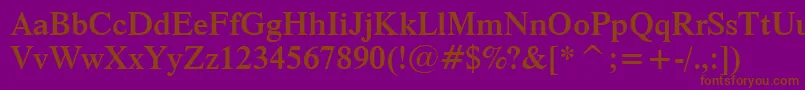 Dutch801SemiBoldBt-fontti – ruskeat fontit violetilla taustalla