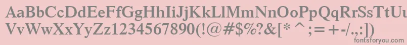 Dutch801SemiBoldBt-fontti – harmaat kirjasimet vaaleanpunaisella taustalla