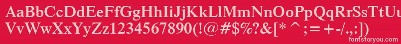 Dutch801SemiBoldBt-fontti – vaaleanpunaiset fontit punaisella taustalla