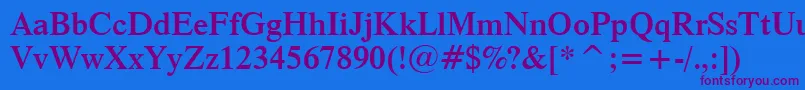 Шрифт Dutch801SemiBoldBt – фиолетовые шрифты на синем фоне