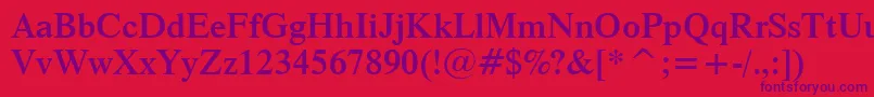 Czcionka Dutch801SemiBoldBt – fioletowe czcionki na czerwonym tle