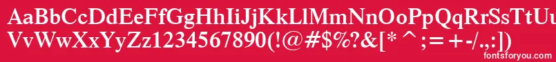 Dutch801SemiBoldBt Font – White Fonts on Red Background