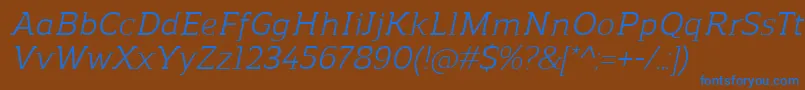 ReganslabItalic Font – Blue Fonts on Brown Background