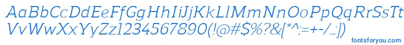 ReganslabItalic Font – Blue Fonts on White Background