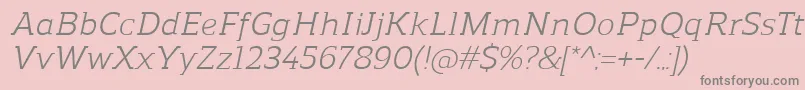 ReganslabItalic Font – Gray Fonts on Pink Background