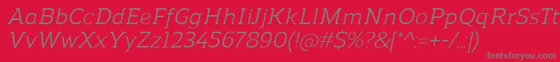 ReganslabItalic Font – Gray Fonts on Red Background