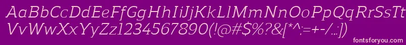 ReganslabItalic Font – Pink Fonts on Purple Background