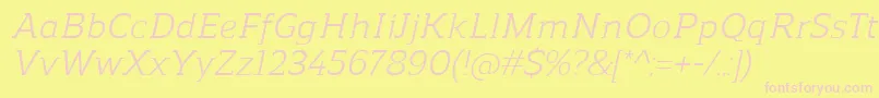 Шрифт ReganslabItalic – розовые шрифты на жёлтом фоне