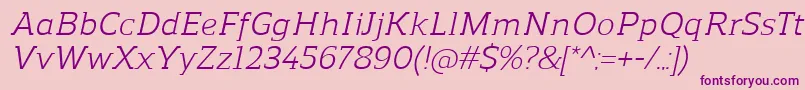 ReganslabItalic Font – Purple Fonts on Pink Background