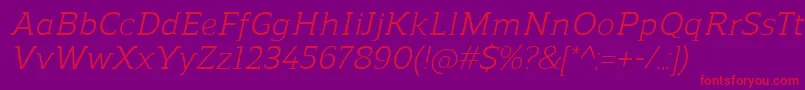 ReganslabItalic Font – Red Fonts on Purple Background