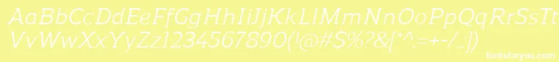 ReganslabItalic Font – White Fonts on Yellow Background