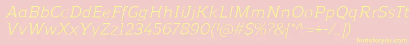 ReganslabItalic Font – Yellow Fonts on Pink Background