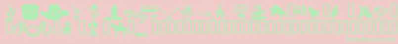 フォントWmwestern1 – ピンクの背景に緑の文字
