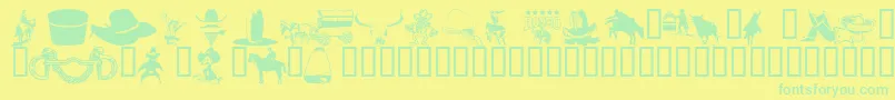 Wmwestern1 Font – Green Fonts on Yellow Background