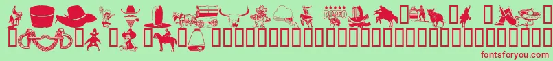 Шрифт Wmwestern1 – красные шрифты на зелёном фоне