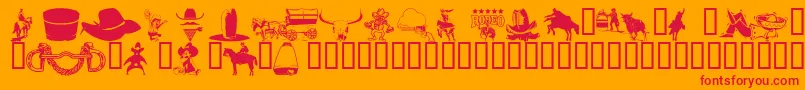 fuente Wmwestern1 – Fuentes Rojas Sobre Fondo Naranja