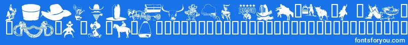 Wmwestern1 Font – White Fonts on Blue Background