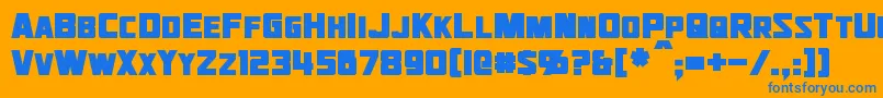 JhiaxusBold Font – Blue Fonts on Orange Background