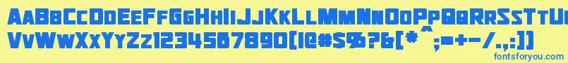 JhiaxusBold Font – Blue Fonts on Yellow Background