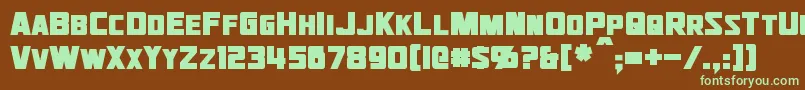 JhiaxusBold-fontti – vihreät fontit ruskealla taustalla