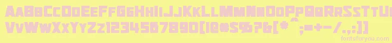 JhiaxusBold-fontti – vaaleanpunaiset fontit keltaisella taustalla
