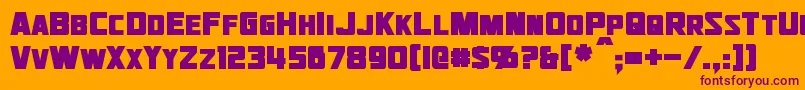 Czcionka JhiaxusBold – fioletowe czcionki na pomarańczowym tle