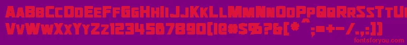 JhiaxusBold-Schriftart – Rote Schriften auf violettem Hintergrund