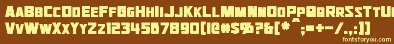JhiaxusBold-fontti – keltaiset fontit ruskealla taustalla