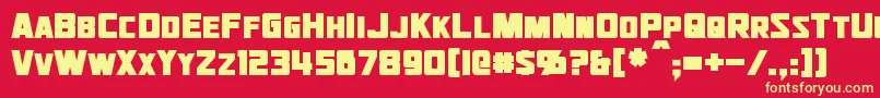 JhiaxusBold Font – Yellow Fonts on Red Background