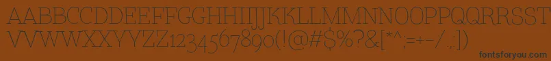 TtCoatsLightDemo Font – Black Fonts on Brown Background