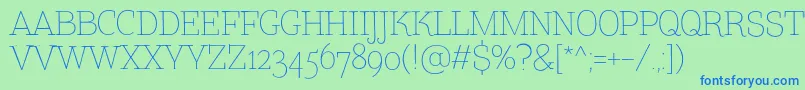 TtCoatsLightDemo Font – Blue Fonts on Green Background