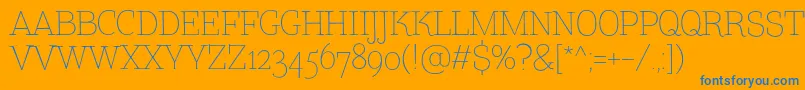 TtCoatsLightDemo Font – Blue Fonts on Orange Background