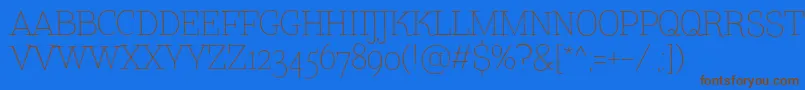 TtCoatsLightDemo-Schriftart – Braune Schriften auf blauem Hintergrund