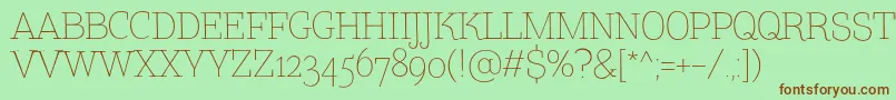 TtCoatsLightDemo Font – Brown Fonts on Green Background