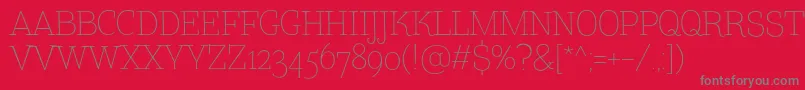 TtCoatsLightDemo Font – Gray Fonts on Red Background