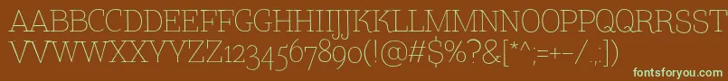 TtCoatsLightDemo Font – Green Fonts on Brown Background