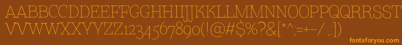 TtCoatsLightDemo Font – Orange Fonts on Brown Background
