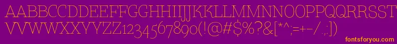 TtCoatsLightDemo Font – Orange Fonts on Purple Background